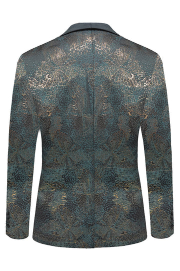 Mørkeblå Jacquard Shawl Lapel Prom Blazer for menn